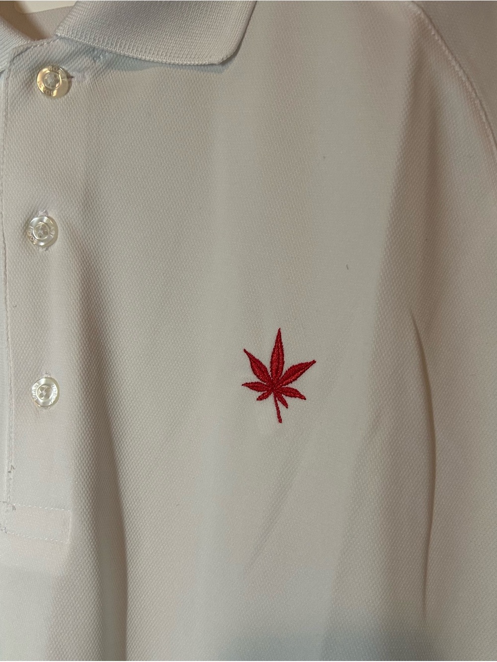 BOAST White Short-Sleeve Polo with Red Leaf Logo - Picture 4 of 5
